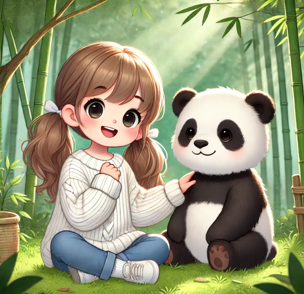 Diamond Painting - Meisje met Panda