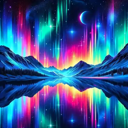 Diamond Painting - Noorderlicht in de Bergen