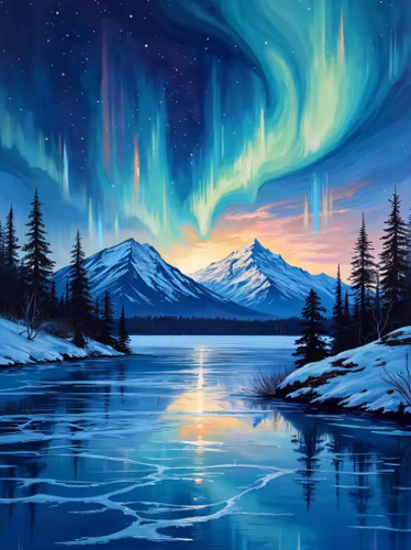 Diamond Painting - Noorderlicht op het Ijs