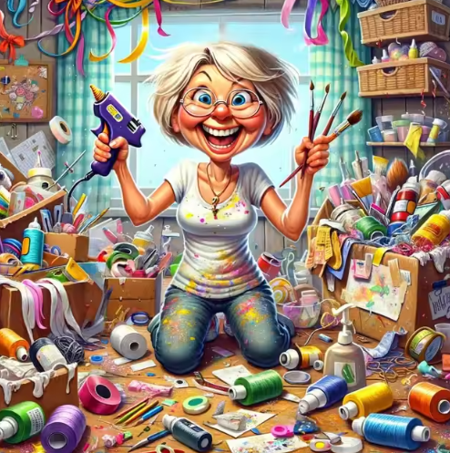 Diamond Painting - Oma in haar Knutselkamer