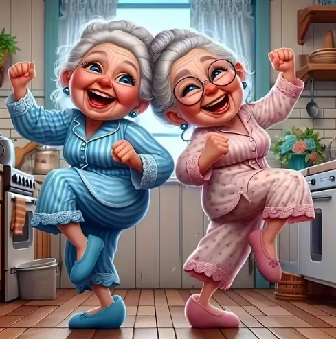 Diamond Painting - Oma's aan het Dansen