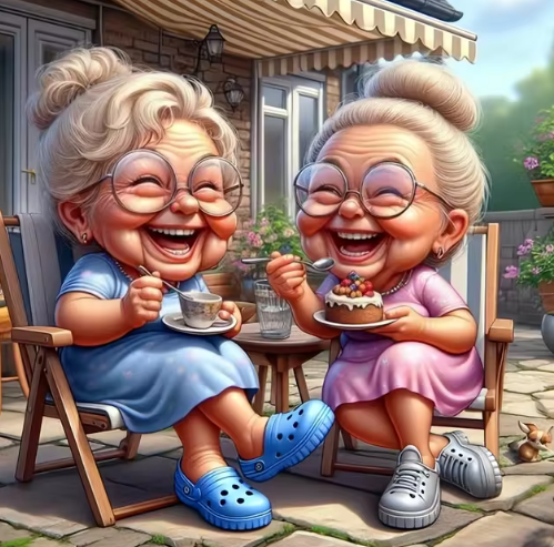 Diamond Painting - Oma's aan het Lachen