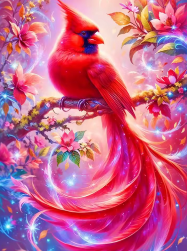 Diamond Painting - Rode Kardinaal