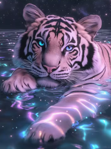Diamond Painting - Tijger in het Water