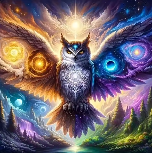 Diamond Painting - Uil met Planeten