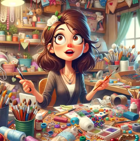 Diamond Painting - Vrouw aan het Knutselen
