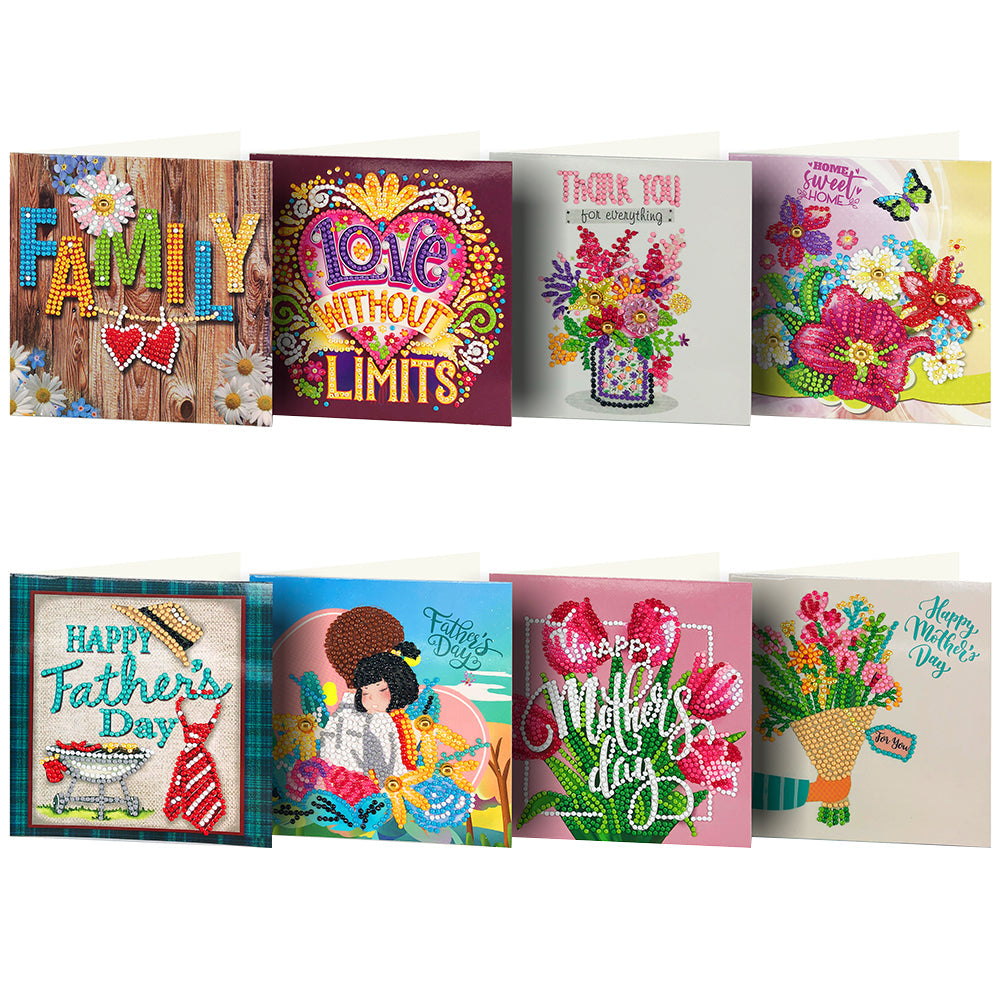 Diamond Painting - Wenskaarten - 8 stuks