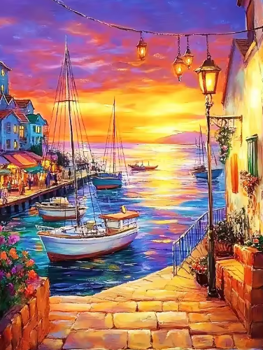 Diamond Painting - Zeilboot in de Baai