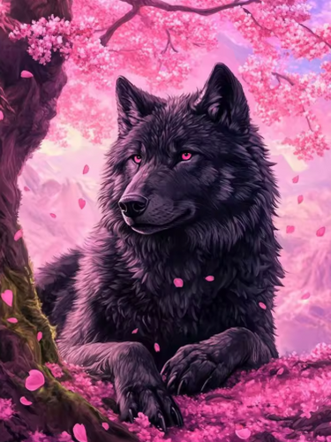 Diamond Painting - Zwarte Wolf