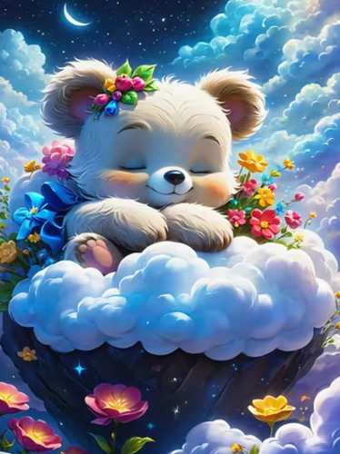 Diamond Painting - Beertje op een Wolk