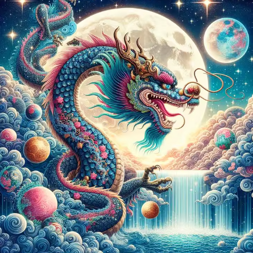 Diamond Painting - Draak met de Grote Maan