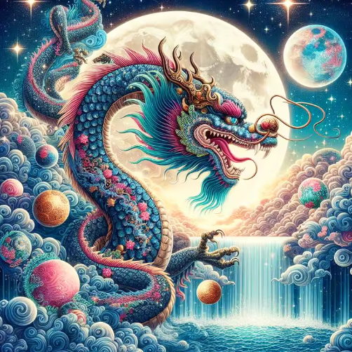Diamond Painting - Draak met de Grote Maan