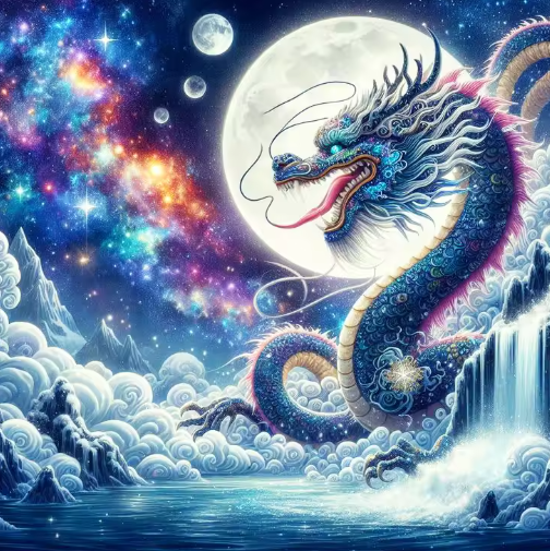 Diamond Painting - Draak met de Maan