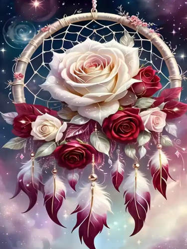 Diamond Painting - Dromenvanger met Rozen