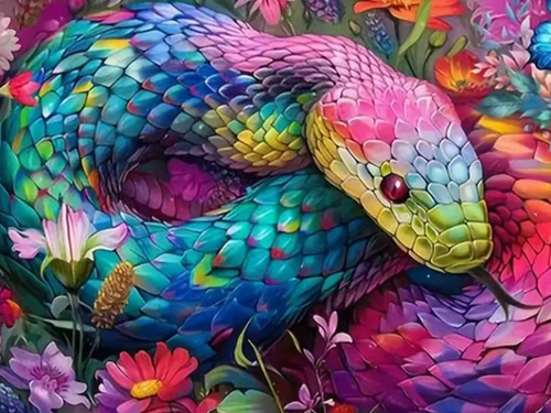Diamond Painting - Gekleurde Slang