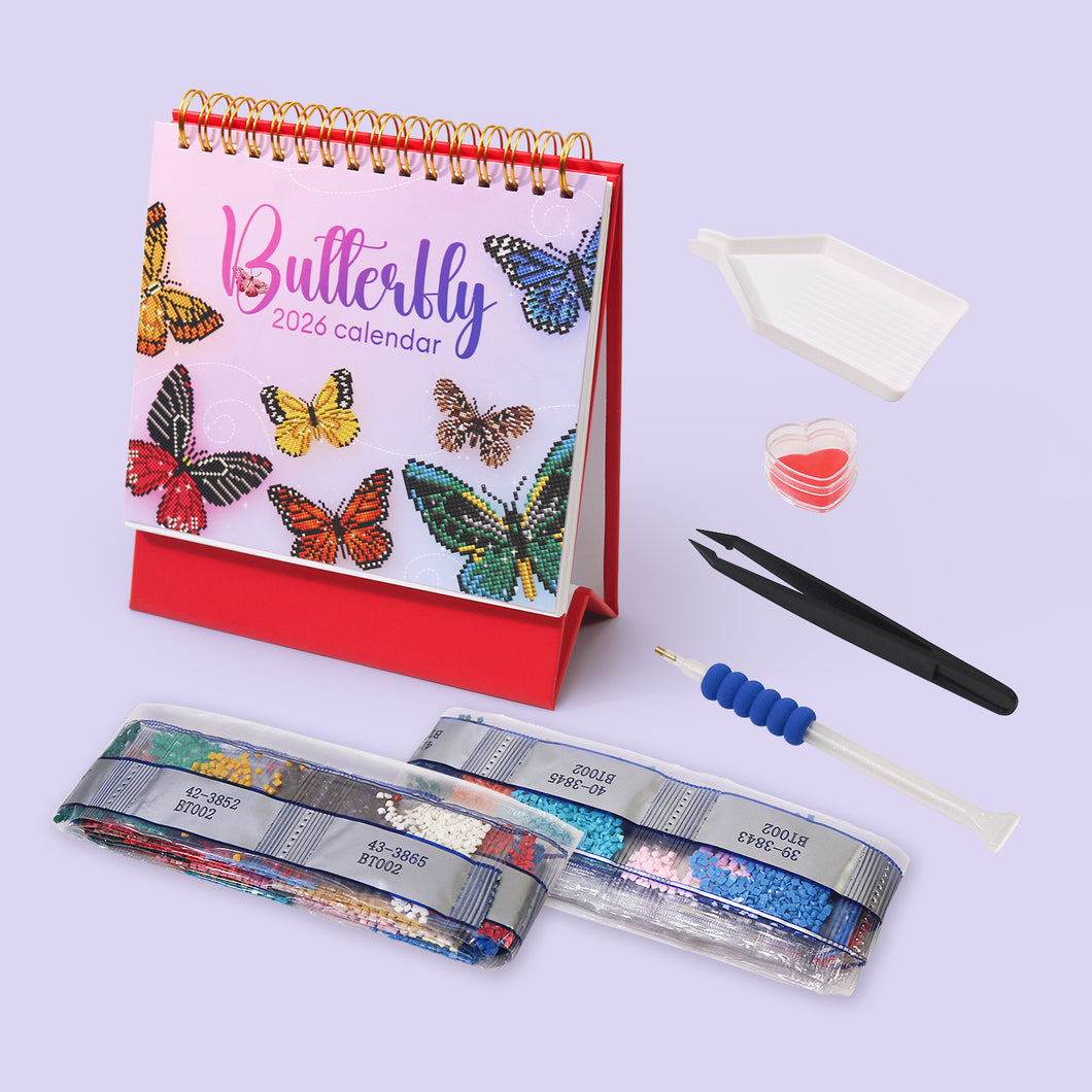Diamond Painting Kalender 2026 - Vlinders