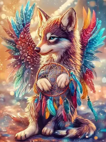 Diamond Painting - Wolf met Vleugels