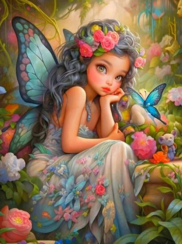 Diamond Painting - Elfje met Vlinder