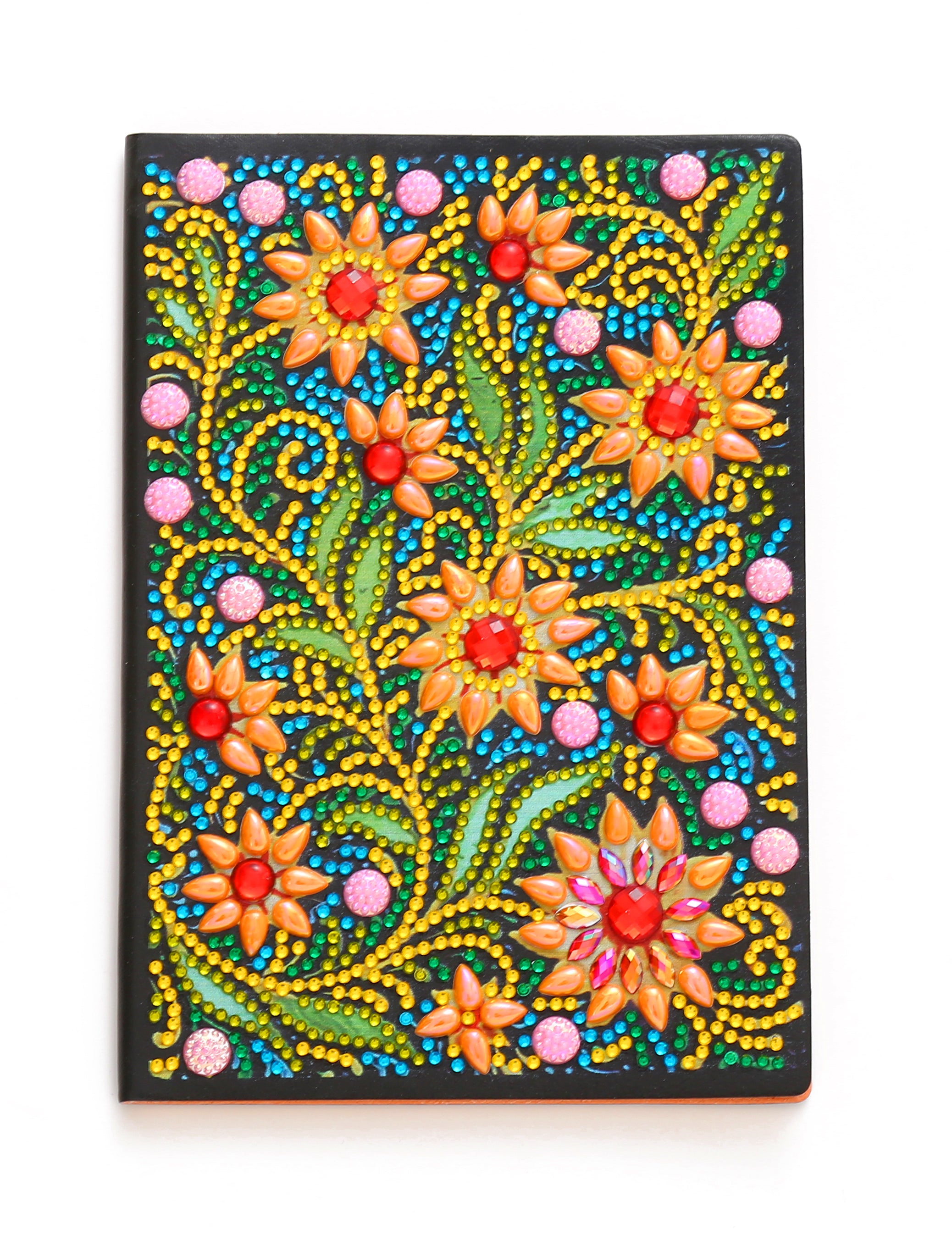 Diamond Painting Notitieboek - Kleine Oranje Bloemen
