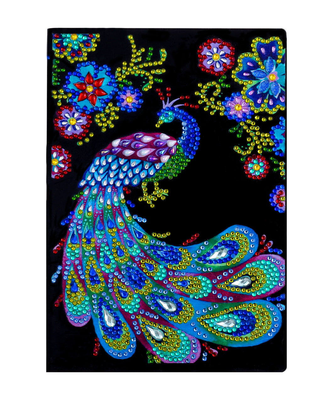 Diamond Painting Notitieboek - Pauw met Bloemen