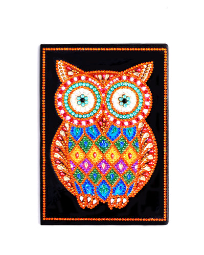 Diamond Painting Notitieboek - Oranje Uil