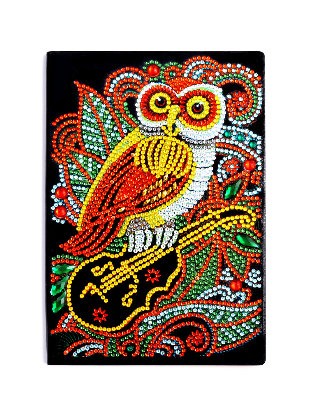 Diamond Painting Notitieboek - Uil op Instrument