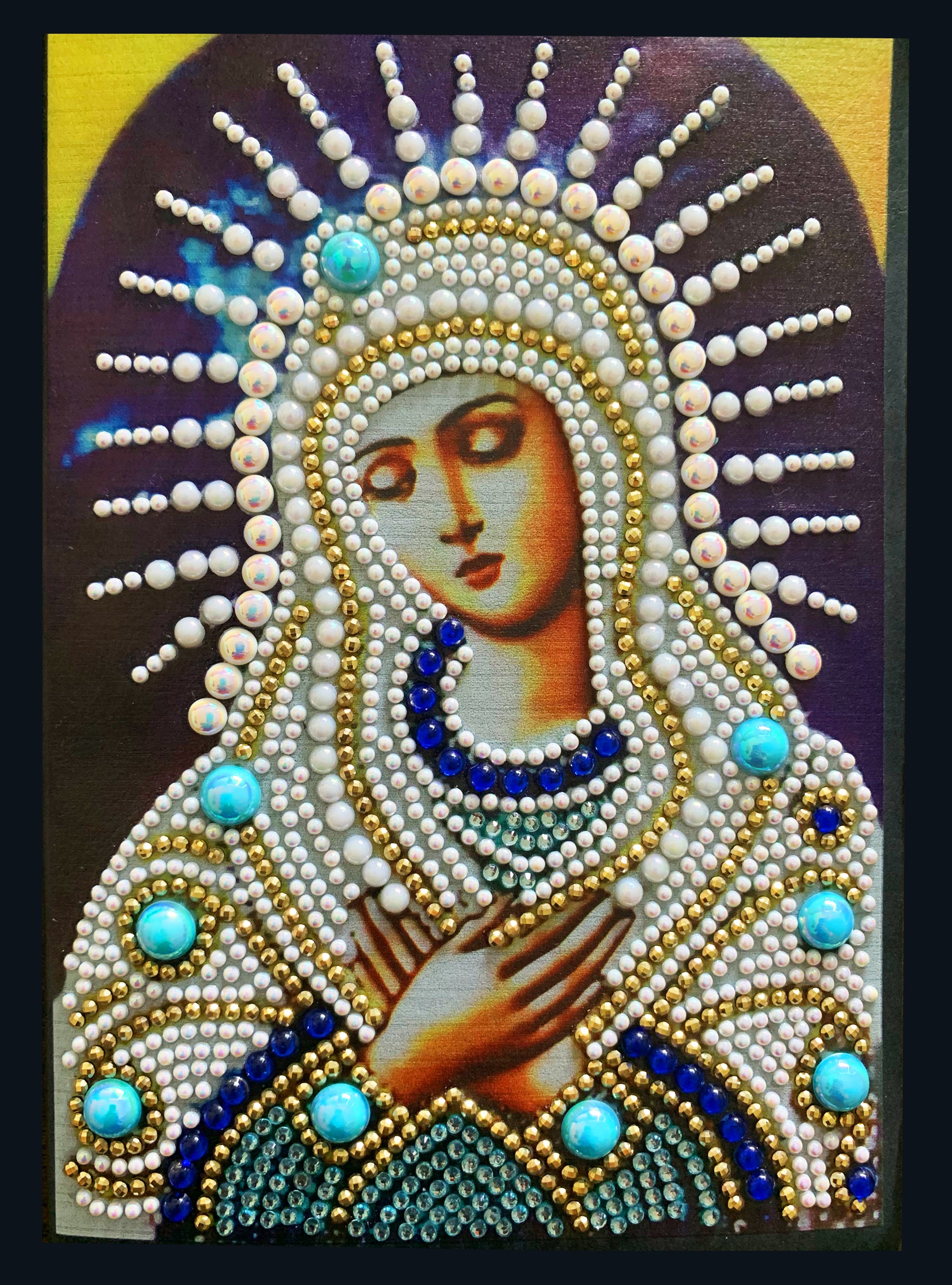 DIY Diamond Painting Maria – Madonna-Bild Mit Strasssteinen Zum Aufkleben, Inkl. Basis & Zubehör
