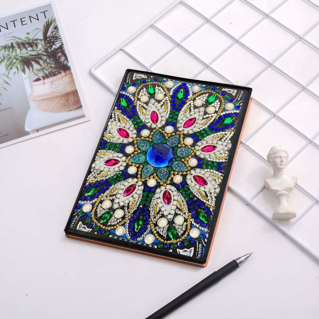 Diamond Painting Notitieboek - Grote Bloem Mandala