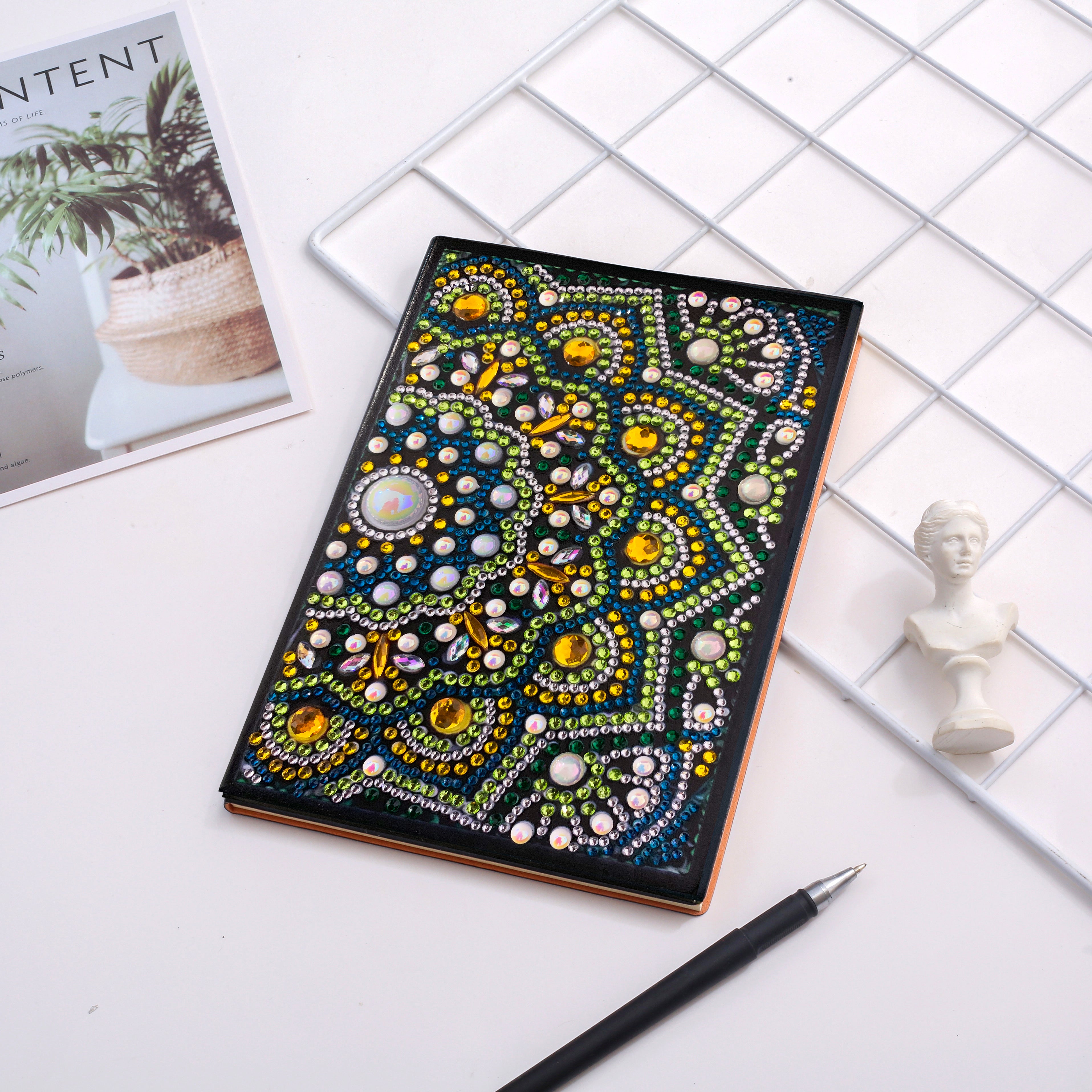 Diamond Painting Notitieboek - Half Groene Mandala