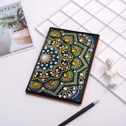 Diamond Painting Notitieboek - Half Groene Mandala