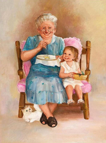 Diamond Painting - Oma met Kleinkind