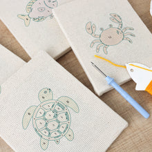 Afbeelding in Gallery-weergave laden, Punch Needle Set - 4 Mini Canvas Zeedieren Set 4
