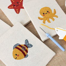 Afbeelding in Gallery-weergave laden, Punch Needle Set - 4 Mini Canvas Zeedieren Set 8
