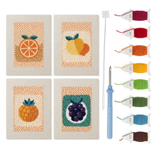 Afbeelding in Gallery-weergave laden, Punch Needle Set - 4 Mini Canvas Fruit Set 2
