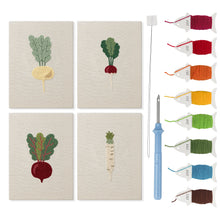 Afbeelding in Gallery-weergave laden, Punch Needle Set - 4 Mini Canvas Groente
