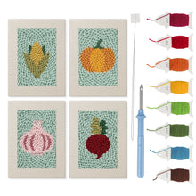 Afbeelding in Gallery-weergave laden, Punch Needle Set - 4 Mini Canvas Groente Collectie
