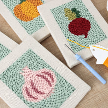 Afbeelding in Gallery-weergave laden, Punch Needle Set - 4 Mini Canvas Groente Collectie
