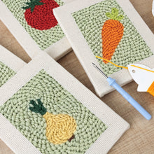 Afbeelding in Gallery-weergave laden, Punch Needle Set - 4 Mini Canvas Groente Mix
