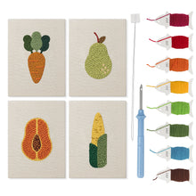 Afbeelding in Gallery-weergave laden, Punch Needle Set - 4 Mini Canvas Groente Set 6
