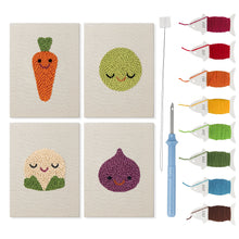 Afbeelding in Gallery-weergave laden, Punch Needle Set - 4 Mini Canvas Groente Set 8
