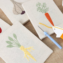 Afbeelding in Gallery-weergave laden, Punch Needle Set - 4 Mini Canvas Groentes
