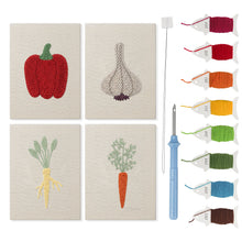 Afbeelding in Gallery-weergave laden, Punch Needle Set - 4 Mini Canvas Groentes
