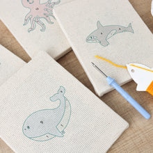 Afbeelding in Gallery-weergave laden, Punch Needle Set - 4 Mini Canvas Zeedieren Set 7
