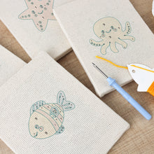 Afbeelding in Gallery-weergave laden, Punch Needle Set - 4 Mini Canvas Zeedieren Set 8
