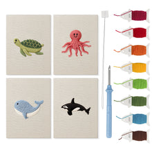 Afbeelding in Gallery-weergave laden, Punch Needle Set - 4 Mini Canvas Zeedieren Set 7
