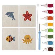 Afbeelding in Gallery-weergave laden, Punch Needle Set - 4 Mini Canvas Zeedieren Set 8
