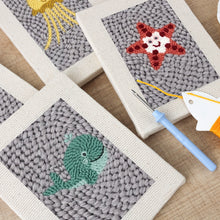 Afbeelding in Gallery-weergave laden, Punch Needle Set - 4 Mini Canvas Zeedieren
