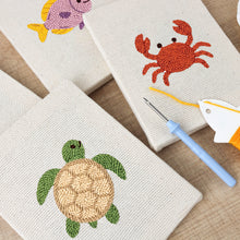 Afbeelding in Gallery-weergave laden, Punch Needle Set - 4 Mini Canvas Zeedieren Set 4
