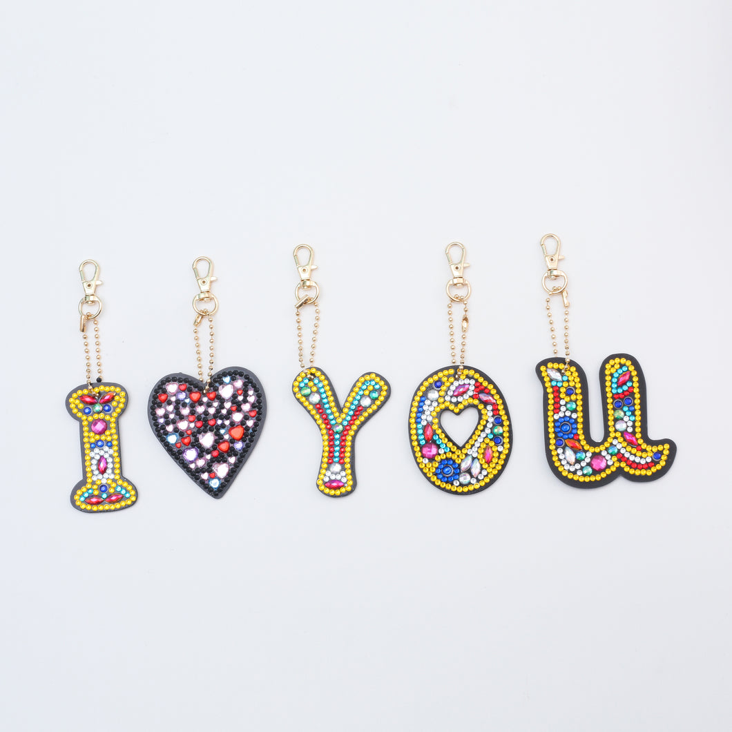 Diamond Painting - I Love You Sleutelhangers