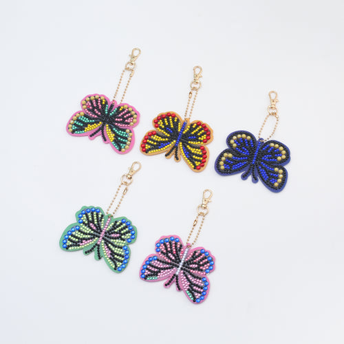 Diamond Painting - Gekleurde Vlinder Sleutelhangers